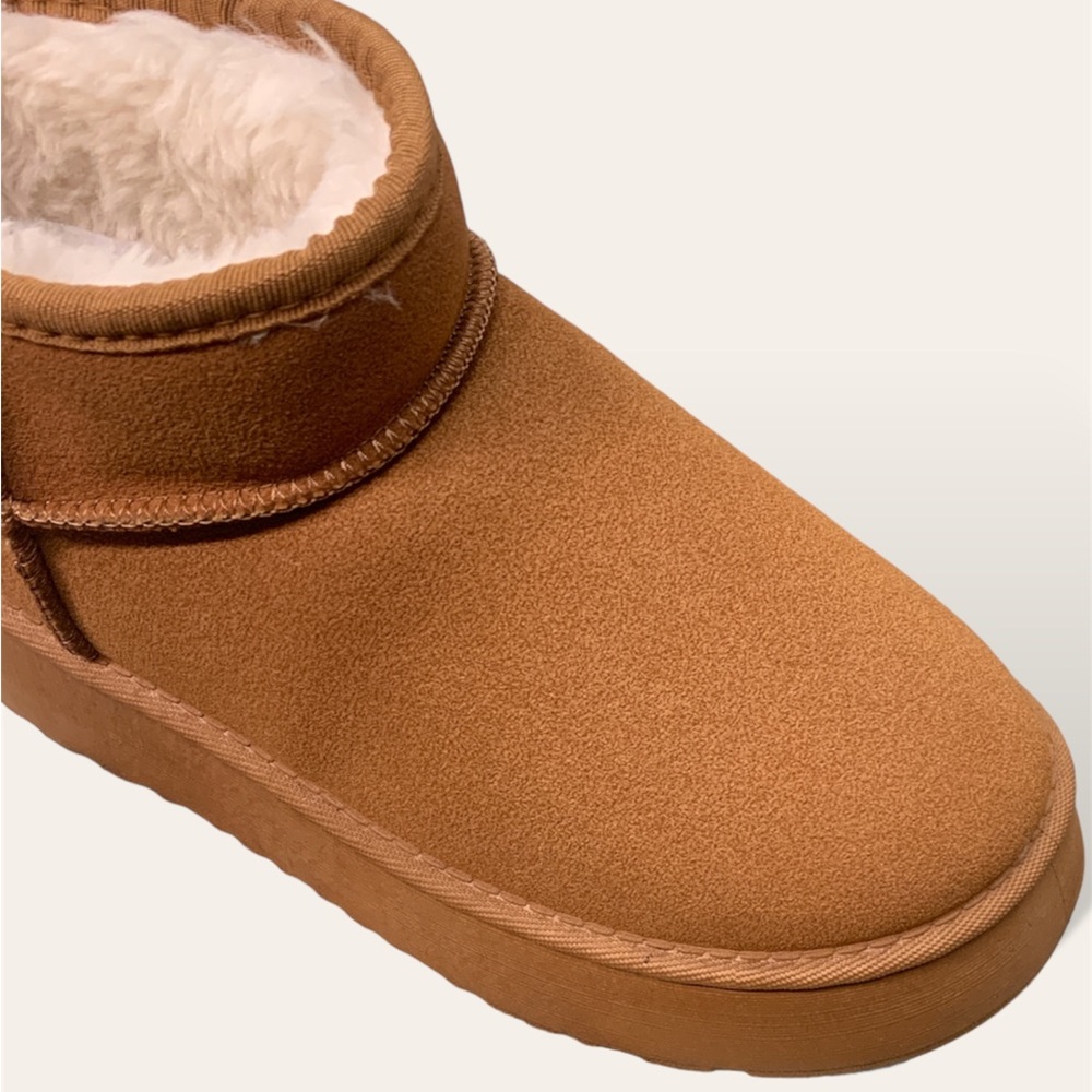 Women’s Ultra Mini Platform Faux Fur Lined Waterproof Boots in Chestnut, US 7 - Picture 5 of 12
